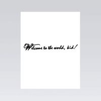 Quiplip Black and White Greetings New Baby Card, 4.25"x5.5",
