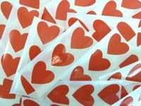 Minilabel 28X28mm Heart Shaped Coloured Plastic Seal Stickers Durable Sticky Vinyl Labels Red