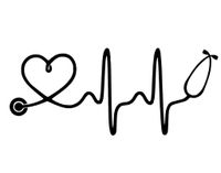 Nurse Stethoscope Heartbeat Vinyl Decal Sticker Window Truck Car.png