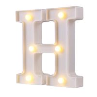 LED Marquee Letter Lights, 26 Alphabet Light Up Letters Sign Perfect for Night Light Wedding Birthday Party Home Bar Decoration Christmas Lamp(White,H)