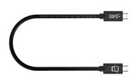 CreatePros Full-Featured USB Type C to USB Type C Cable (USB 3.1 Gen 2) Supports Charge and Power Delivery with eMarker - 12 Inch (Black)
