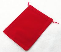 Pack of 10 Velvet Gift Bags Drawstring Jewelry Pouches Candy Bags Wedding Favors (9" x 7", red)