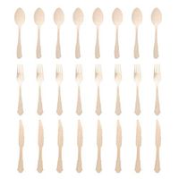 Wooden Disposable Knives Forks Spoons Cutlery Set Birthday Party Tableware Set Eco Friendly Cutlery
