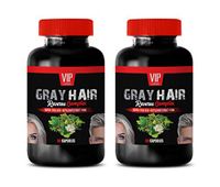 Gray Hair Powder - Gray Hair Reverse Complex - Natural Solution - Powerful Results - Saw Palmetto zinc - 2 Bottles (120 Capsules)