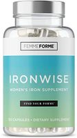 Femme Forme IronWise: High Absorption Iron Supplement for Women with Patented IronAid - Controlled Release Iron for Zero Stomach Irritation and Maximum Bioavailability, 18mg FE Iron, 120 Capsules