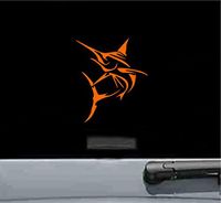 JS Artworks Marlin Jumping Fish Vinyl Decal Sticker (Orange)