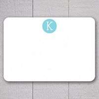 Initial Note Cards - 24pk, Personalized Flat Note Cards, Printed without Envelopes (NC-006)