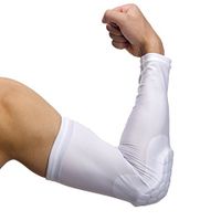Maidian 1 Pcs Honeycomb Pad Crashproof Cycling Basketball Arm Guard Sleeve Elbow Support-Sports Compression Arm Sleeve (White, Large)