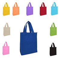 (Mix Bright Color) Eco Online Market Party Tote Bags, Fun Bags, Economy 8" Party Favor Tote Gift Bags With Handles,Small Size Gift Bag -Non-Woven Material (Assorted, 12)