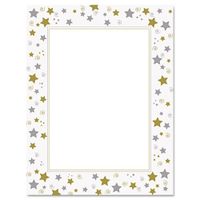 Design Paper, 24 lbs., Stars & Swirls, 8-1/2 x 11, White, 40/Pack