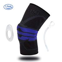 Nylon Silicon Knee Sleeve, Knee Brace Compression Sleeves, Elastic & Adjustable Knee Pad Silicone Padded Bracket/Patella Stabilizer for Meniscus Tear Arthritis Pain Relief