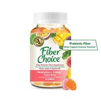 Fiber Choice Metabolism and Energy Fiber Gummies, #1 Gastroenterologist Recommendedⱡ, B Vitamins, Gelatin Free, Helps Support Regularity*, Prebiotic Fiber Helps Support Immune Function*, 90 Count