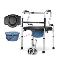 Drive Healthcare Walker Aids with Soft Board Toilet Chair for Elderly, Seniors, Handicap, Disabled Max Bearing Weight 180kg(400 Lbs)