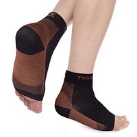 Thx4 Copper Compression Recovery Foot Sleeves for Men & Women, Copper Infused Plantar Fasciitis Socks for Arch Pain, Reduce Swelling & Heel Spurs, Ankle Sleeve with Arch Support-Medium