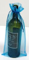 6 Turquoise Organza Bags - Bottle/Wine Bags Gift Pouch, 6" x 14"