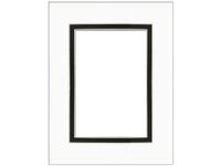 PA Framing Double Photo Mat Board, Pre-cut Framing Mat - White Core, Black/Black, 8"x10" (Frame), 5"x7" (Photo)