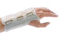 Rolyan D-Ring Left Wrist Brace, Size Large Fits Wrists 7.75"-8.5", 7.5" Regular Length Support, Beige Brace with Straps and D-Ring Connectors to Secure and Stabilize Hands and Wrists