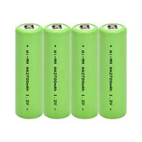 Fdrone 🛩🛩 4X Rechargeable Lithium Battery AA Battery 1.2V 2700mAh Large High Capacity Black