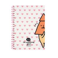 O-ZingZing PP Cover College Ruled Spiral Notebook Note Pad 1pc (Pink Watching You)