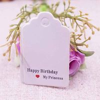 OBELLA BOUTIQUE happy valentines day wedding tags with red colors heart white/kraft paper wedding favor tags candy favors Gift Tags 100pcs 3x5cm