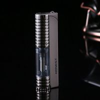 Honest Windproof Lighter Gas Lighter Cigarette Lighter Torch Lighter Jet Red Single Flame Refillable Inflatable Cigar Lighter D0529 (2)
