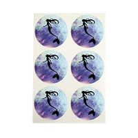Mermaid Stickers, Mermaid Black Silhouette Envelope Seals, Party Favor Labels, Cupcake Toppers for Mermaid Themed Parties, by Once Upon Supplies, 1.5 Inches, 60 Stickers