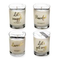 LUNA CANDLE CO. for Your Cozy Sunday - Lavender and Eucalyptus Scented Luxurious Candles - 11 Oz (4 Candle Set)