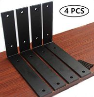 4 Pack - L 8" x H 6" x W 1.5", 5mm Thick Rustic Shelf Bracket, Iron Shelf Brackets, Metal Shelf Bracket, Industrial Shelf Bracket, Modern Shelf Bracket, Decorative Shelving, Shelf Supports with Screws