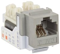 Hellermann Tyton RJ11FC3-GRY Category 3-6P6C RJ11 USOC Keystone Jack, Gray