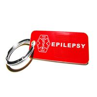 My Identity Doctor - Pre-Engraved Epilepsy Plastic Medical Alert ID Keychain, Small 2.25 x .79 Inch
