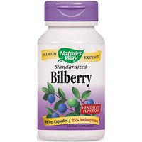 Nature's Way Bilberry Standardized Extract Veg Capsules 90 ea (Pack of 4)