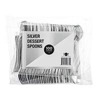 Disposable Mini Silver Cutlery - 100 Pack - Mini Spoons 3.75" - by Aya's Cutlery Kingdom