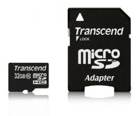 Transcend 32GB MicroSDHC Class10 Memory Card with Adapter 30 MB/s (TS32GUSDHC10)