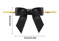 8 Color Gift Bows,Black Twist Tie Bows for Bakery Candy Lollipop Cello Bag(50 Pack)