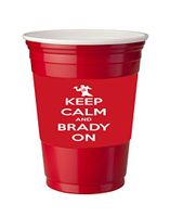 4 Pack of Vinyl Decal Stickers for Disposable Cups/Keep Calm and Brady On Patriots Super Bowl