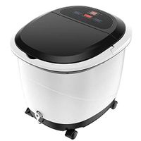 RANRANJJ Foot Spa Massage with Motorized Tai Ji Massage Pedicure Spa Motorized Shiatsu Roller Massaging Acupuncture Point Portable Digital Foot Spa Massager