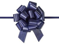 Navy Blue Flora Satin 4" Pull Bows (50 Pack )