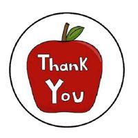 HotSaleStore Sticker Seals 48 Thank You Apple!!! Envelope Seals Labels Stickers 1.2" Round