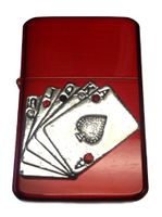 Vector KGM Thunderbird Crystal Emblem Lighter - Flush Poker Card Game Sparkle Red