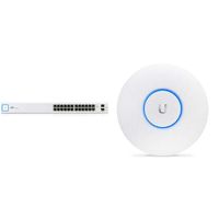 Ubiquiti US-24 Unifi Switch, White Bundle with Ubiquiti Networks Unifi 802.11ac Dual-Radio PRO Access Point (UAP-AC-PRO-US), Single