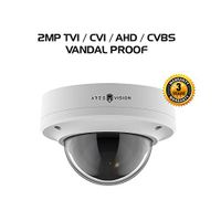 Ares Vision 4 in 1 2MP AHD, TVI, CVI, or Analog CCTV Camera w/IR Night Vision & Vandal Proof Glass