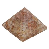 Crocon Citrine Stone Orgone Pyramid for Aura Cleansing Chakra Balancing Crystal Energy Generator Reiki Healing EMF Protection Aura Cleansing Home Office Table Decor Size: 2.5-3 Inch