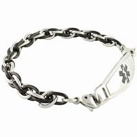N Style ID Medical Alert Bracelet Men Medical ID Bracelets Apollo Black ID 8 1/2