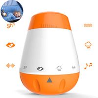 DONGBALA Baby Soothing Sound Machine, Sleep Aid Machine Automatic Activation & Shut Off Timer with Non-Looping Soothing Sounds Portable Rechargeable for Baby Adult Home Office Travel(Orange)