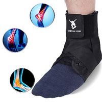 Ankle Brace, Lace up Ankle Brace Support for Women & Men, Adjustable Ankle Stabilizer,Spained Ankle Brace for Volleyball, Basketball (L)