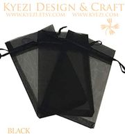 200 Pcs Black 4x6 Sheer Drawstring Organza Bags Jewelry Pouches Wedding Party Favor Gift Bags Gift Bags Candy Bags [Kyezi Design and Craft]