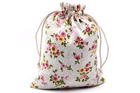 Venxic 25PCS 6x8 Gift Bags with Drawstring Large Floral Burlap Bag Party Favor Treat Bags for Baby Shower Wedding Birthday Presents Christmas Festival Sacks Make-up Jewelry Pouches and More