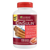 TruNature Advanced Strength Cinsulin Cinnamon, Chromium Picolinate, Vitamin D3 Cinnamon 500 Mg, Chromium Picolinate, 400 Mcg, Vitamin D3, 500 Iu , 170 Capsules by TruNature