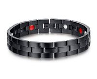 Men's Black Titanium Power Negative Ions Magnetic Therapy Bracelet Pain Relief Anti-Radiation 3000 Gauss