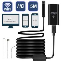 Wireless Endoscope, Satkago WiFi Borescope Inspection Camera 2.0 Megapixels HD Waterproof 8Led Snake Camera for Android and iOS Smartphone, iPhone, iPad, Samsung, Windows and Mac OS System(16.4ft/5M)